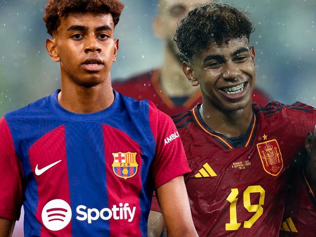 Barcelona'nın 16 yaşındaki genç oyuncusu Lamine Yamal, dünyayı kasıp kavuruyor! İspanya Milli formasıyla tarihe geçti