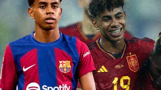 Barcelona'nın 16 yaşındaki genç oyuncusu Lamine Yamal, dünyayı kasıp kavuruyor! İspanya Milli formasıyla tarihe geçti