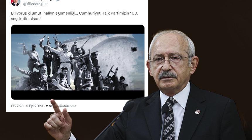 CHP lideri Kılıçdaroğlu 100. yıl vidosunda paylaştı, EOKA görseli çıktı! AK Parti'den sert tepki