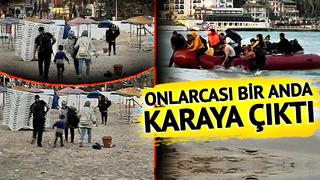 Onlarca kaçak göçmen bir anda karaya çıktı! Görenler gözlerine inanamadı, sosyal medyayı da hayrete düşürdü