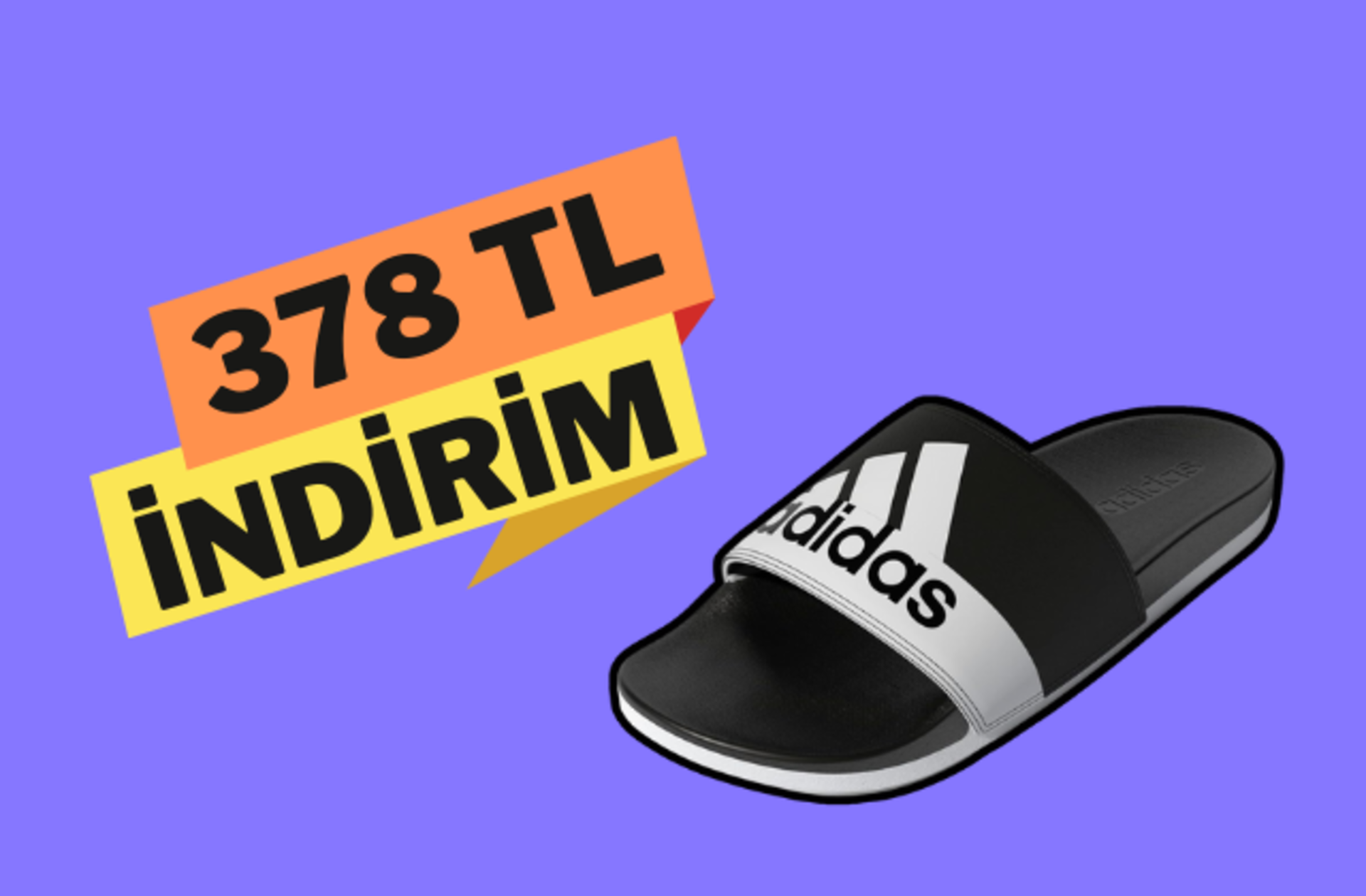 Fiyatı 522 TL'ye düştü! Ayaklarınıza konfor getirecek Adidas terlikte indirim