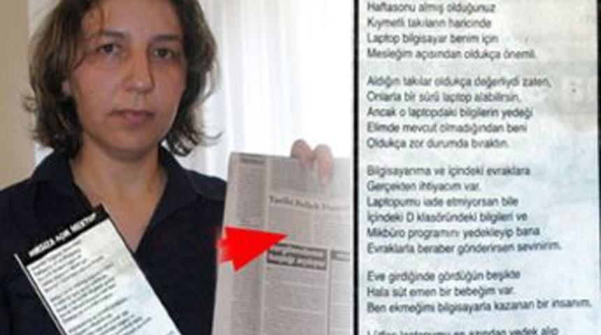 Hırsıza ilgin&ccedil; mektup