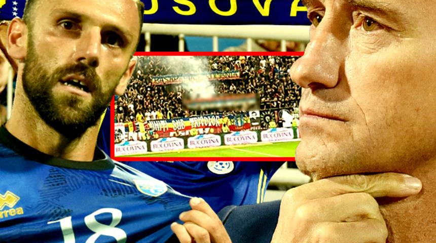 Son dakika: Romanya - Kosova maçında ortalık karıştı! Açılan o pankart sonrası futbolcular sahayı terk etti...