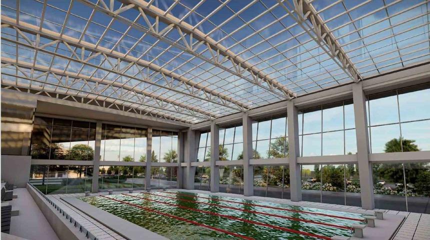 Ak&ccedil;aabat&rsquo;ta yarı olimpik y&uuml;zme havuzunun temeli atılıyor