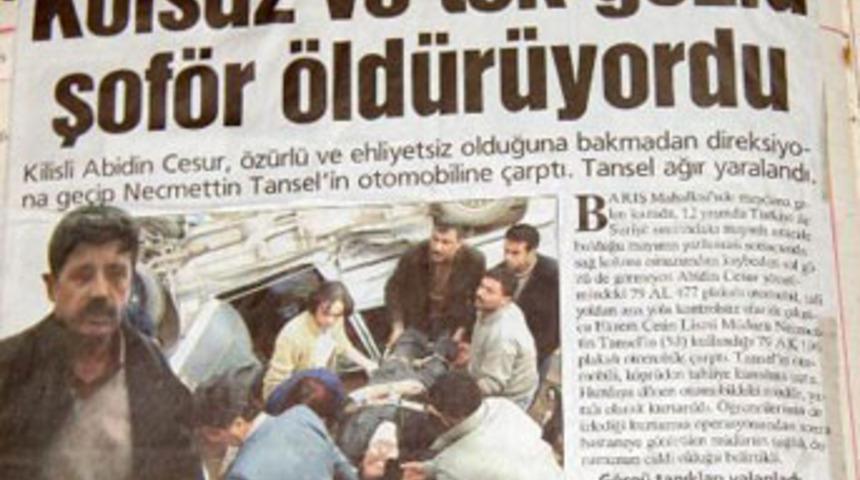 Bir ayağı ve kolu olmayan k&ouml;r s&uuml;r&uuml;c&uuml;den kaza