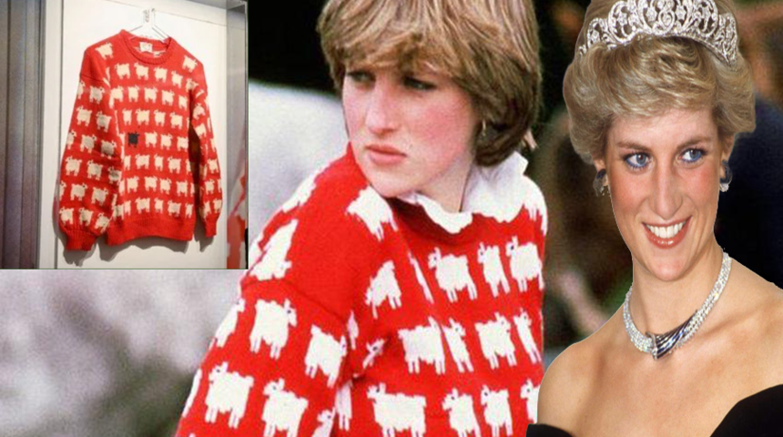 Prenses Diana'nın ikonik koyun desenli kazağı rekor fiyata satıldı! 1.1 milyon dolara satıldı