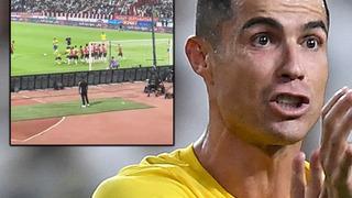 Cristiano Ronaldo'nun frikiği kameramana isabet edince olanlar oldu! Beyin sarsıntısı geçiren kameramana ilk müdahale yapıldı...