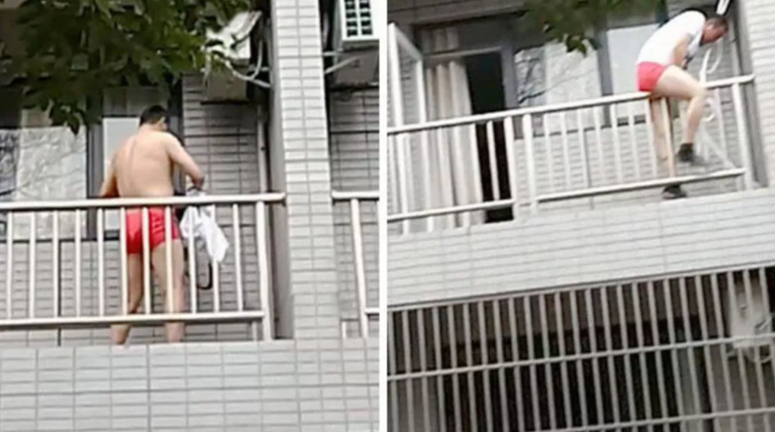 Sevgilisinin kocası evi basınca ne yapacağını şaşırdı! Üzerini bile giymeye fırsat bulamadan balkondan böyle kaçmaya çalıştı