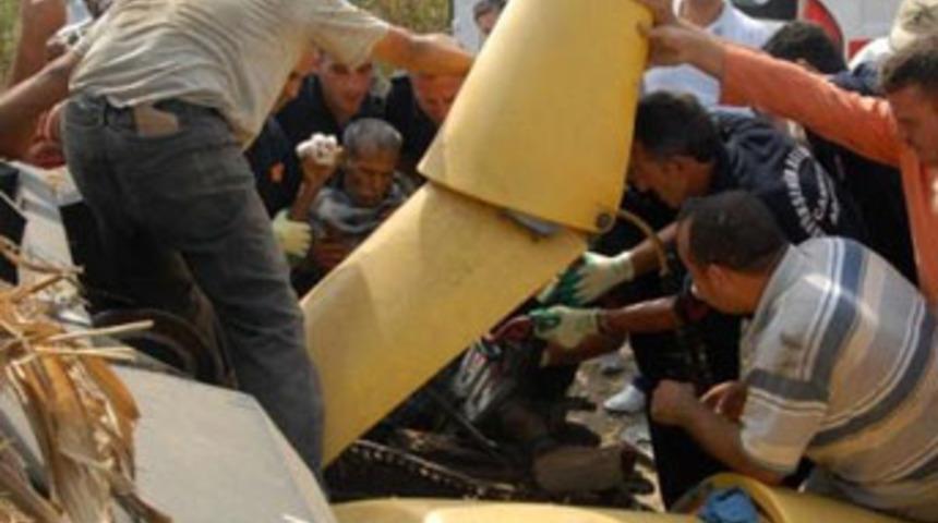 Bi&ccedil;erd&ouml;vere kaptırdığı ayağı...