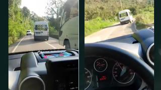 Ünye'de yürekleri ağza getiren görüntü! Öğrenci servisine yetişemedi, tek şeritli ve virajlı yolda gaz bile kesmedi...