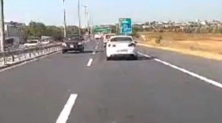 TEM Otoyolu'nda akılalmaz görüntü! Kilometrelerce ters yönde ilerledi