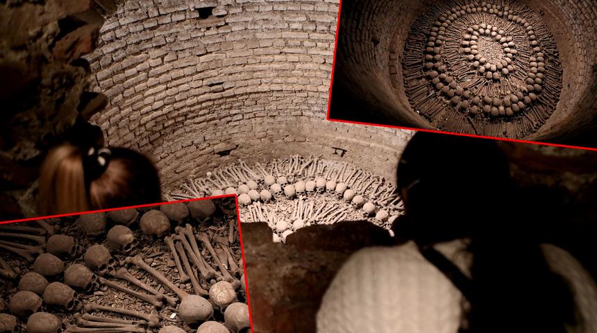 Peru'nun başkenti Lima'daki binlerce kişilik tüyler ürpertici yeraltı mezarlığı görenleri adeta büyülüyor!