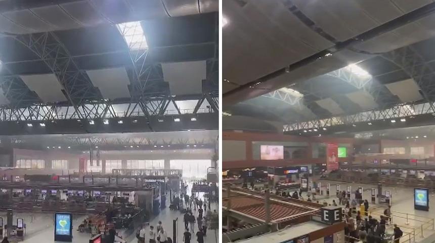 Sabiha Gökçen Havalimanı'nda duman paniği! Her yeri kapladı