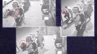 Hiçbir şey onu durduramadı! Adana'da bisikletten düşen kişinin telefonuyla konuşmaya devam ettiği anlar kamerada