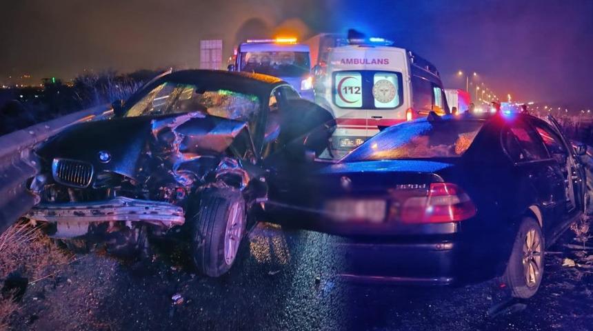 TIR'dan fırlayan lastik TEM Otoyolu'nda dehşet saçtı! Bolu'da zincirleme trafik kazası, yaralılar var