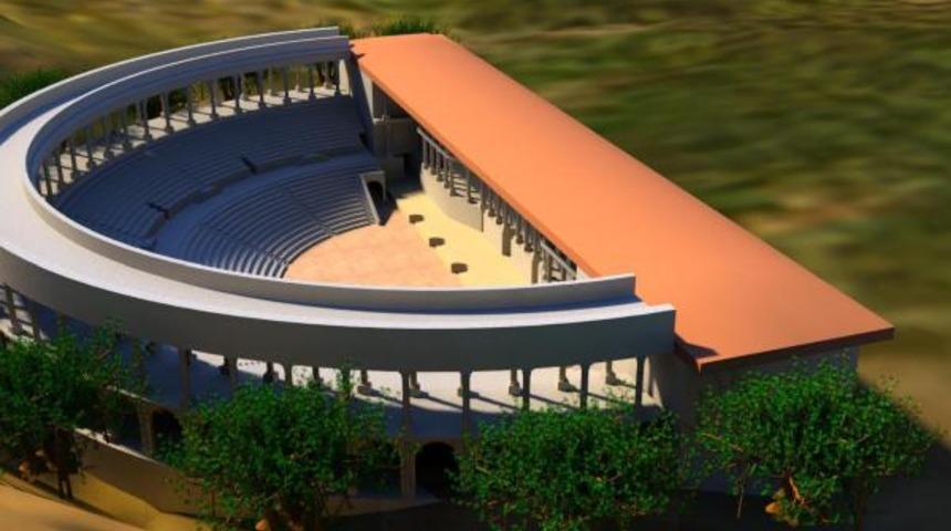 Antik Roma Tiyatrosu'na tel &ouml;rg&uuml;l&uuml; koruma