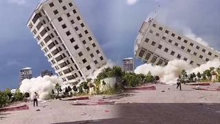 Kahramanmaraş'ta hasarlı bina yıkım sırasında böyle çöktü! O anlar kamerada