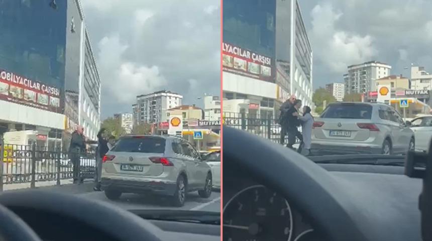 Pendik'te tartışma! Bir anda cipin önünü kesip darp etti!