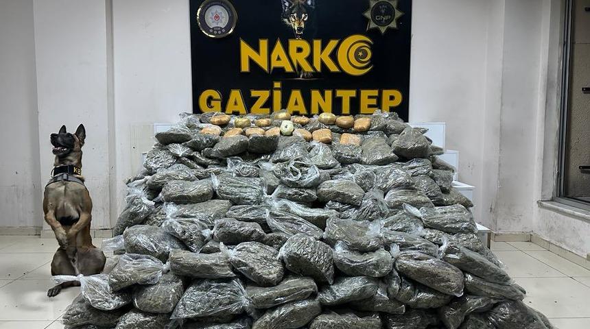 Gaziantep'te yaklaşık 180 kilogram uyuşturucu ele geçirildi