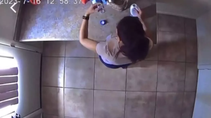 Korkunç görüntüler! Kocasını öldürmek için plan yaptı... Kahve makinesine çamaşır suyu koyarken güvenlik kamerasına yakalandı