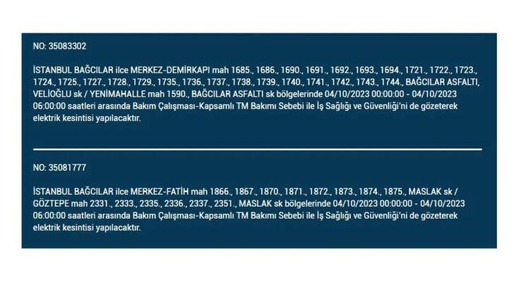 İstanbul elektrik kesintisi listesi yayımlandı! Dikkat o ilçeler karanlığa gömülecek G4