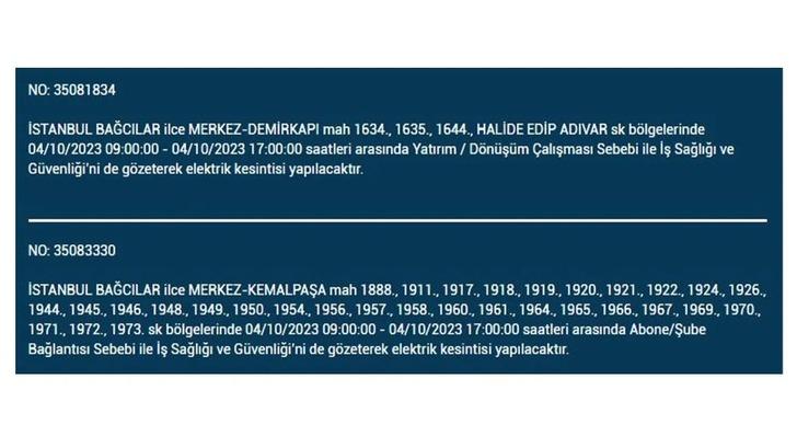 İstanbul elektrik kesintisi listesi yayımlandı! Dikkat o ilçeler karanlığa gömülecek G5