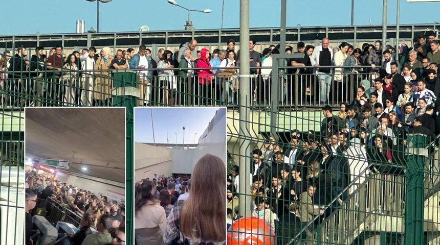 İstanbul'da metrobüs duraklarında yoğunluk! Uzun kuyruklar oluştu... Dakikalarca beklediler 