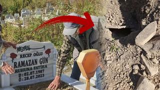 Yer: Bartın! Oğlunun mezarını böyle görünce dehşete kapılıp bayıldı, köylüler tedirgin