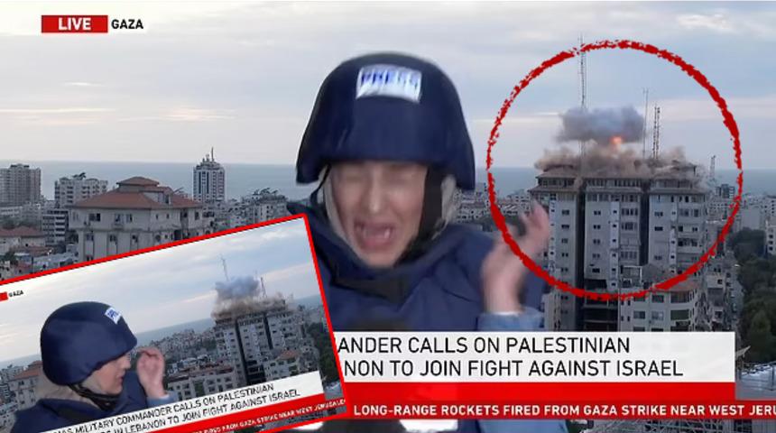 Canlı yayında füze saldırısına yakalandı! Muhabir gözyaşlarıyla habere devam etti... Dehşet anları böyle kaydedildi!