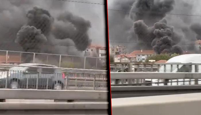 Kara dumanlar İstanbul'un birçok noktasından görülüyor! Florya'da yangın çıktı: Binaya da sıçradı