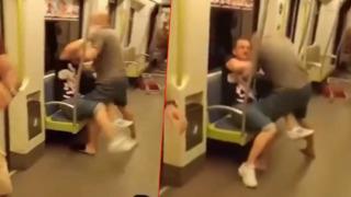 Metroda kaos dolu anlar! Kadın yolculara bakarak kendisini tatmin eden adamı tekme tokat dövdü... O anlar cep telefonu kamerasıyla kaydedildi
