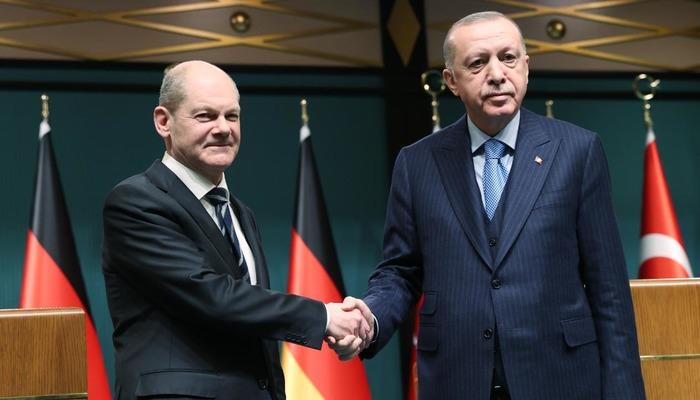 Cumhurbaşkanı Erdoğan, Almanya Şansölyesi Scholz ile görüştü!