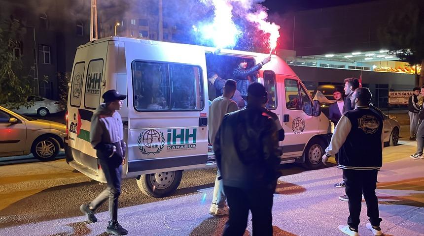 Karabük'te Filistinlilere destek gösterisi düzenlendi
