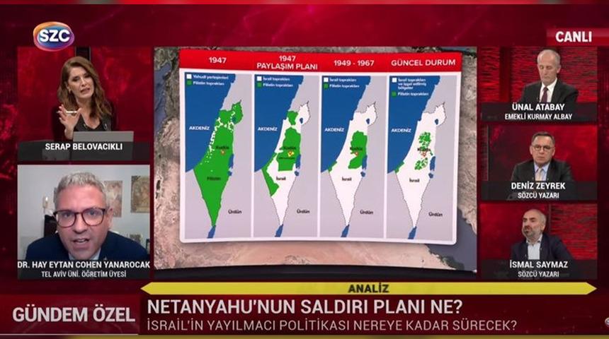 Skandal sözler, canlı yayından alındı! Tel-Aviv Üniversitesi öğretim üyesi Cohen Yanarocak: 'Biz kesip biçmeyelim mi?'
