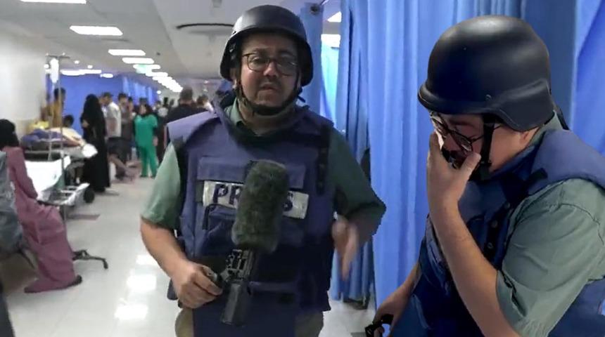 Dizlerinin üzerine çöküp ağladı! BBC muhabiri Gazze'de yaşananlar karşısında gözyaşlarına boğuldu... Ölü ve yaralılar arasında arkadaşlarını gördüler