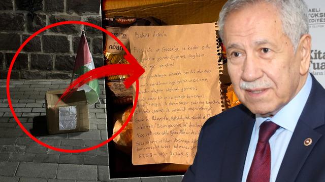 Hamas'a Senin gıdanı bile dışarıdan gönderiyoruz diyerek tepki göstermişti! Bülent Arınç'ın ofisinin önüne bırakıldı: Notta yazanlar dikkat çekti