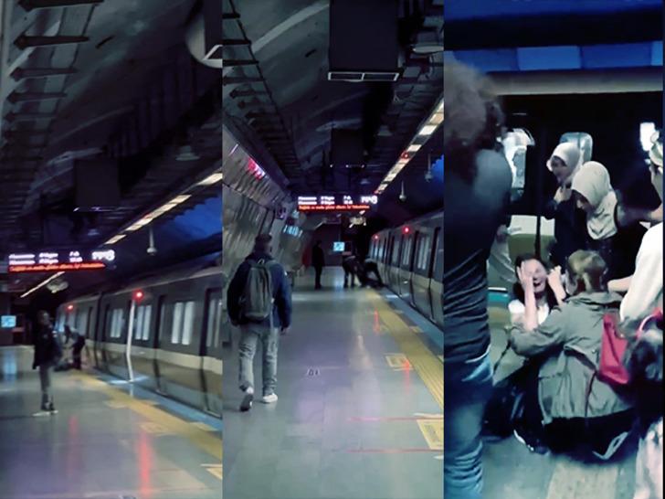 Mecidiyeköy metro istasyonunda yürekleri ağızlara getiren olay! Son anda kurtarıldı