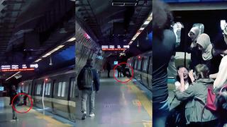 Mecidiyeköy metro istasyonunda yürekleri ağızlara getiren olay! Son anda kurtarıldı