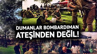 Saldırı emri bekleyen İsrail askerlerinden ilginç pozlar: Dumanlar bombardıman ateşinden değil, barbeküden!