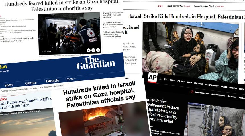 İsrail'in hastane katliamı Batı basınına böyle yansıdı! "Hamas idaresindeki hastane" ve İsrail'in isminin geçmemesi detayı...