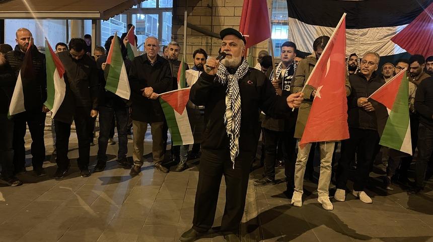 İsrail'in Gazze'deki hastaneye saldırısı Nevşehir'de protesto edildi