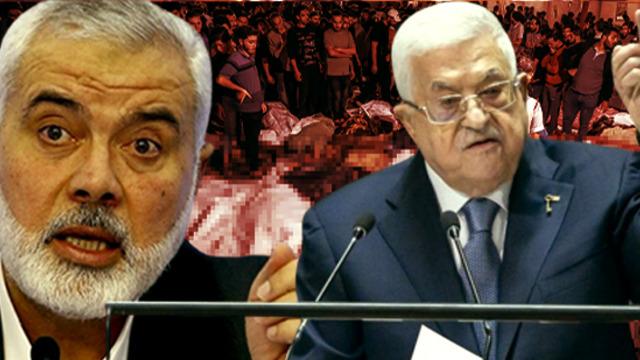 Filistin Devlet Başkanı Abbas ve Hamas lideri Heniyye'den İsrail'in hastane saldırısı sonrası ilk açıklamalar