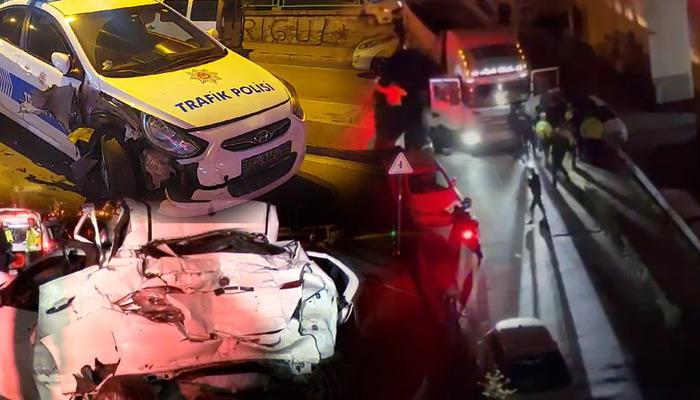 İstanbul'da hareketli dakikalar! 14 aracı ezdi, 2 polis ağır yaralı