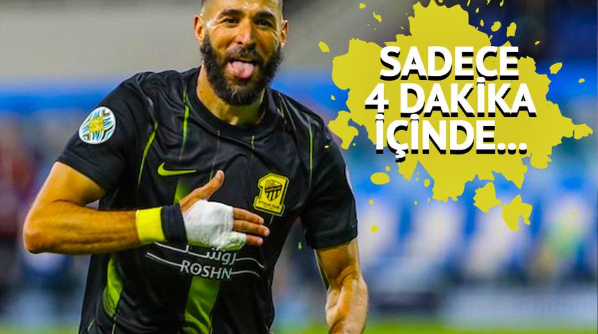 Karim Benzema 4 dakikada hem rakip kaleye hem de kendi kalesine attı!