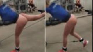 Spor salonunda tercih ettiği kıyafet şaşkına çevirdi! Görenler çıplak zannedince sosyal medyada çok konuşuldu