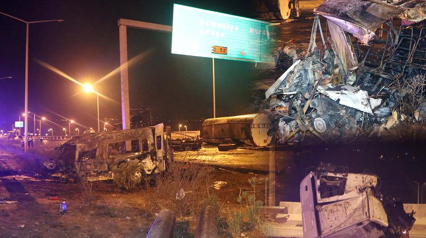  TAG Otoyolu'nda tanker dehşeti! Asfaltlama aracı ile minibüs alev aldı, ölü ve yaralılar var