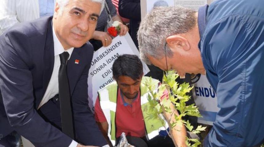 Erdal Eren ve annesi anısına, mezarlarından alınan toprakla Kuşadası'nda çınar dikildi