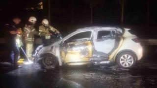 TEM'de korkunç olay! Seyir halindeyken cayır cayır yandı