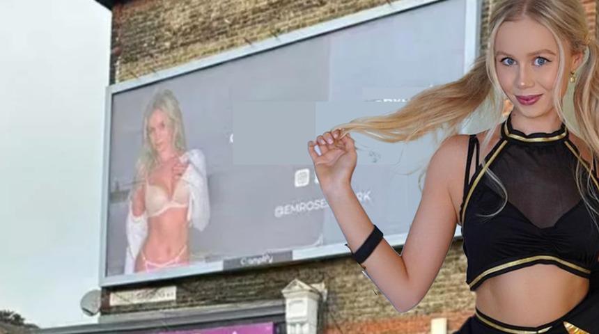 Sitesinin reklamını yapmak için pano kiraladı! Mahalle sakinleri "modellerin göğüslerini görmekten bıktım" diyerek isyan etti