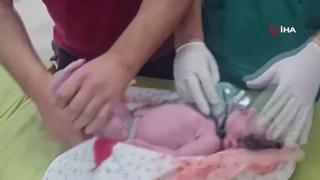 Gazze'ye düzenlenen saldırı sırasında hayatını kaybeden hamile kadının bebeği kurtarıldı! Ölen annesinin karnından sağ çıktı